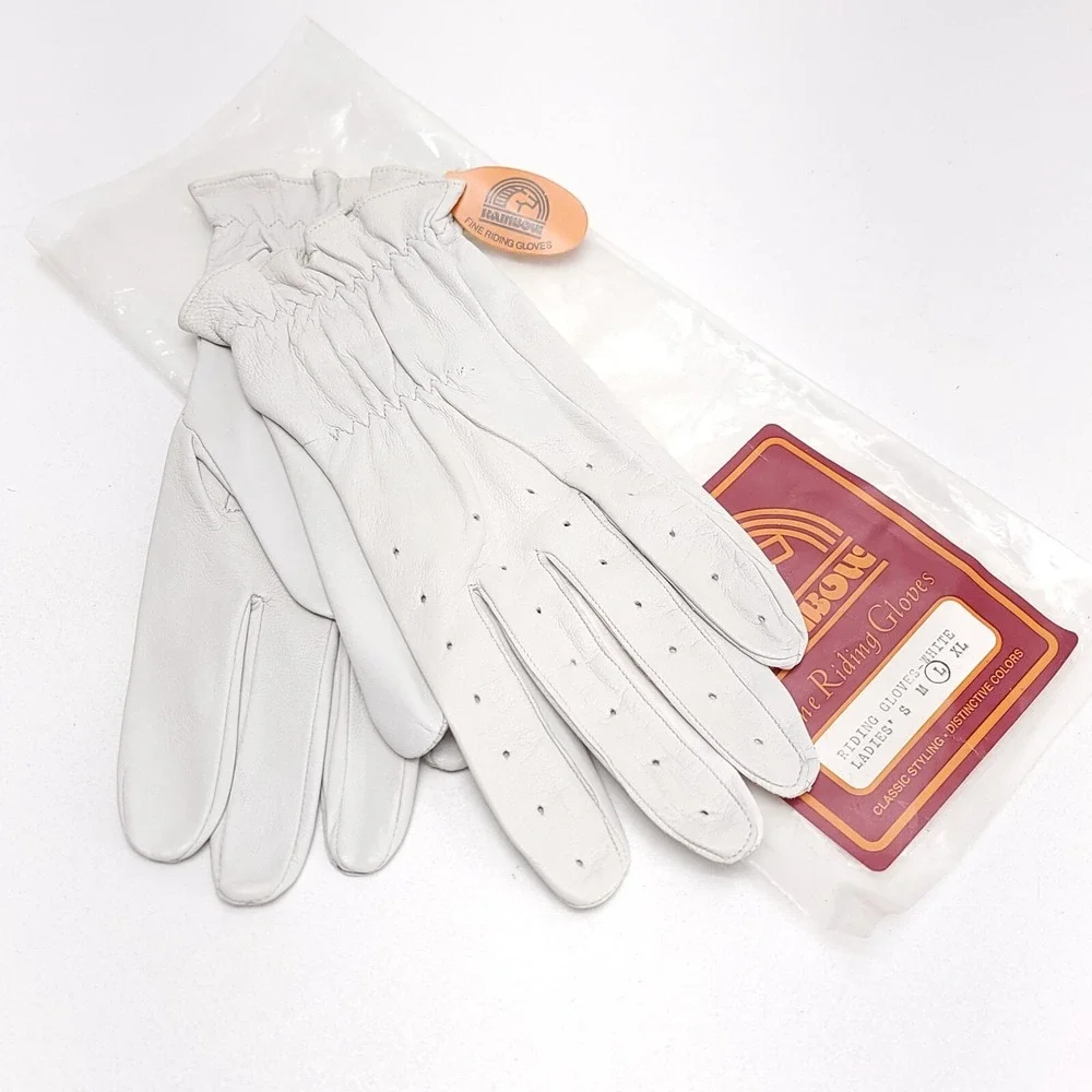 Rainbow Women's Leather Riding Gloves Ladies Size Large Equestrian Horse Vintage